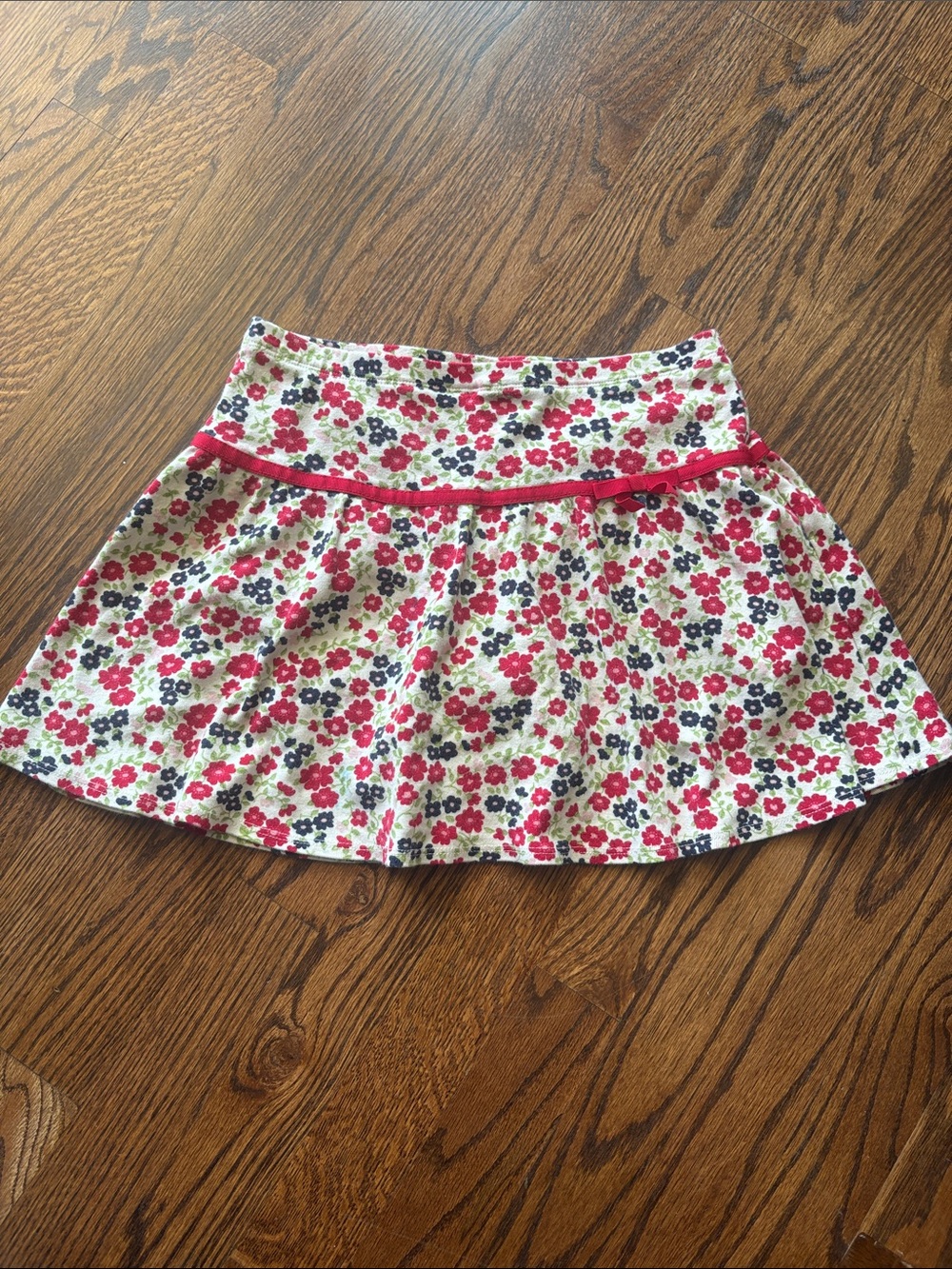 Gymboree Red, Navy & Cream Floral Skirt